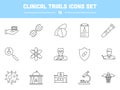 Black Stroke Illustration Of Clinical Trials Icons