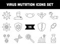 Black Stroke Illustration Of Virus Mutation Icons Royalty Free Stock Photo