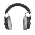 Black studio headphones isolated on white background Royalty Free Stock Photo