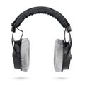 Black studio headphones isolated on white background Royalty Free Stock Photo
