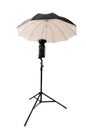 Black studio umbrella isolated Royalty Free Stock Photo