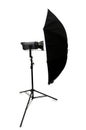 Black studio umbrella isolated Royalty Free Stock Photo