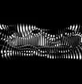 Black stylish metallic black background with lines and waves. 3d illustration, 3d rendering Royalty Free Stock Photo