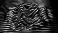 Black stylish metallic black background with lines and waves. 3d illustration, 3d rendering Royalty Free Stock Photo