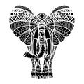 Black stylized Elephant.