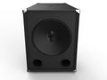 Black sub woofer speaker with a skull in the center - slight top down view Royalty Free Stock Photo