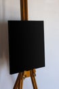 Black subframe on the easel. Place for inserting the image