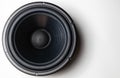 Black woofer speaker on white background Royalty Free Stock Photo