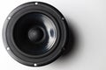 Black woofer speaker on white background Royalty Free Stock Photo