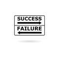 Black Success failure concept, road sign icon or logo Royalty Free Stock Photo