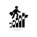 Black Success icon or logo, Ladder of success, Success man