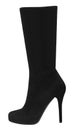 Black suede boots autumn Royalty Free Stock Photo