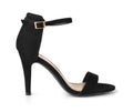 Black suede high heel shoe