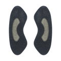 black suede leather heel grips isolated on white