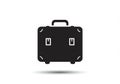 Black suitcase icon on a white background, featuring a rectangular shape with rounded Royalty Free Stock Photo