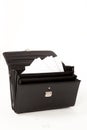 Black Suitcase on a White Isolated Background