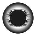 Black sun. Abstract circular icon. Gradient vector design. Radiant shadow effect.