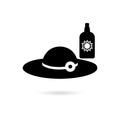 Black Sunblock cream with hat icon or logo