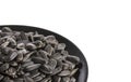 Black Sunflower seeds isolated on white, top view Royalty Free Stock Photo