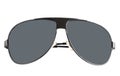 Black sunglasses with gray glasses.