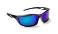 Black sunglasses with multicolor mirror lens isolated Royalty Free Stock Photo