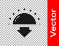 Black Sunset icon isolated on transparent background. Vector Royalty Free Stock Photo