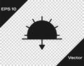 Black Sunset icon isolated on transparent background. Vector Illustration Royalty Free Stock Photo
