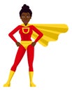 Black Super Hero Woman Character Cartoon Royalty Free Stock Photo