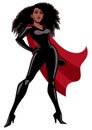 Superheroine Black on White Royalty Free Stock Photo