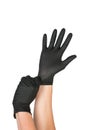 Black Surgical Latex Glove. Royalty Free Stock Photo