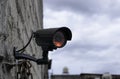 surveillance camera installed outdoors and in operation Royalty Free Stock Photo