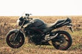 Black Suzuki GSR600 motorcycle in nature.