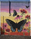 Black swallowtail butterfly mural in East Downtown Norman, Oklahoma.