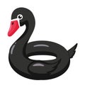 Black swan inflatable pool float. Vector illustration.