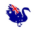 Black Swan silhouette with the flag of Australia Royalty Free Stock Photo