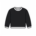 Minimalistic Black Sweater Icon On White Background