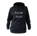 Black sweatshirt with sample text