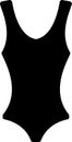Black Swimsuit flat icon isolated on white background