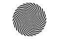 Black swirl line on white background, Spiral Swirl Radial Hypnotic Psychedelic illusion Royalty Free Stock Photo