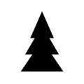 Black symbol of fir-tree for Christmas design, new Year. Sample silhouette flat icon, simple design. Christmas tree bazaar and fai Royalty Free Stock Photo