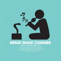 Black Symbol Indian Snake Charmer. Royalty Free Stock Photo