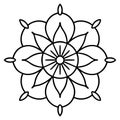 Black Mandala Flower Design Isolated On White Background Keywords: mandala, flower, pattern Royalty Free Stock Photo