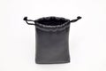 Black synthetic leather pouch for accessories and fashion apparels