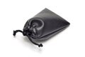 Black synthetic leather pouch for accessories and fashion apparels