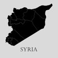 Black Syria map - vector illustration Royalty Free Stock Photo