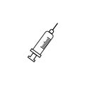 Black Syringe icon isolated. Simple Vaccine Sign. Injection Symbol EPS 10