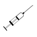 Black syringe Icon. Isolated on white background.