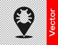 Black System bug concept icon isolated on transparent background. Code bug concept. Bug in the system. Bug searching Royalty Free Stock Photo