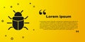 Black System bug concept icon isolated on yellow background. Code bug concept. Bug in the system. Bug searching. Vector Royalty Free Stock Photo