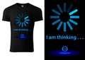 Black T-shirt Design with Blue Loading Bar